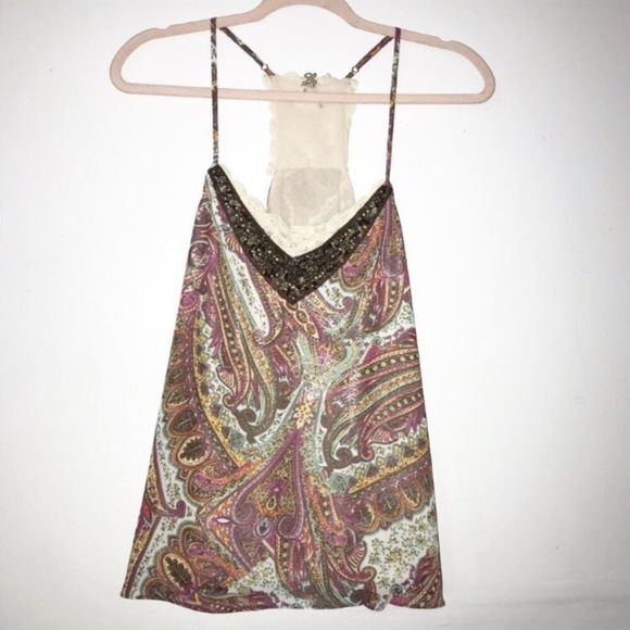 Gimmicks by BKE Paisley Studded Tank Top Medium M - Picture 2 of 11